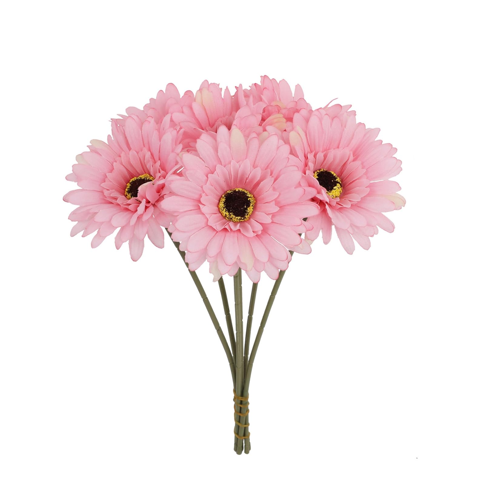 matumou 6 Bundles Artificial Gerbera Flowers with Stems Fake Wildflower Bouquet for Wedding Party Table Centerpiece Indoor Home Vase
