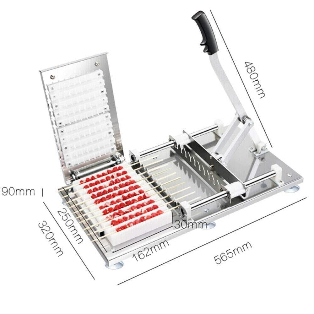 Máquina de brocheta manual multifuncional de acero inoxidable BBQ máquina de brochetas de bambú Pinchos de carne manuales