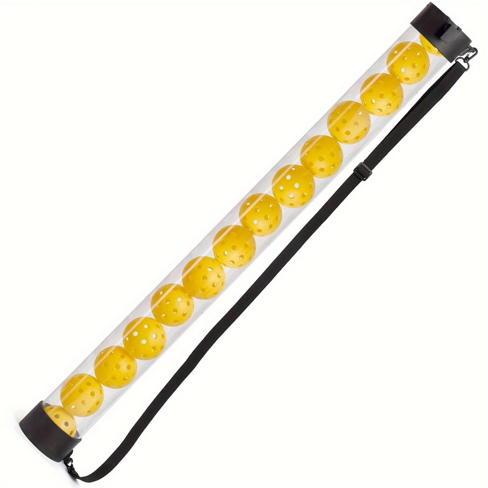 Pickleball Pickup Tube Ergonomic Design Pickleball Retriever with Shoulder Strap Portable Athletic Gear for Coaches, Training Workouts Yellow PC Tube-image-11