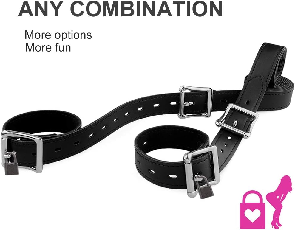 LILER(TM) 7PCS Belts Combination SM Bondage Restraints System Upgraded Version (with Lock)