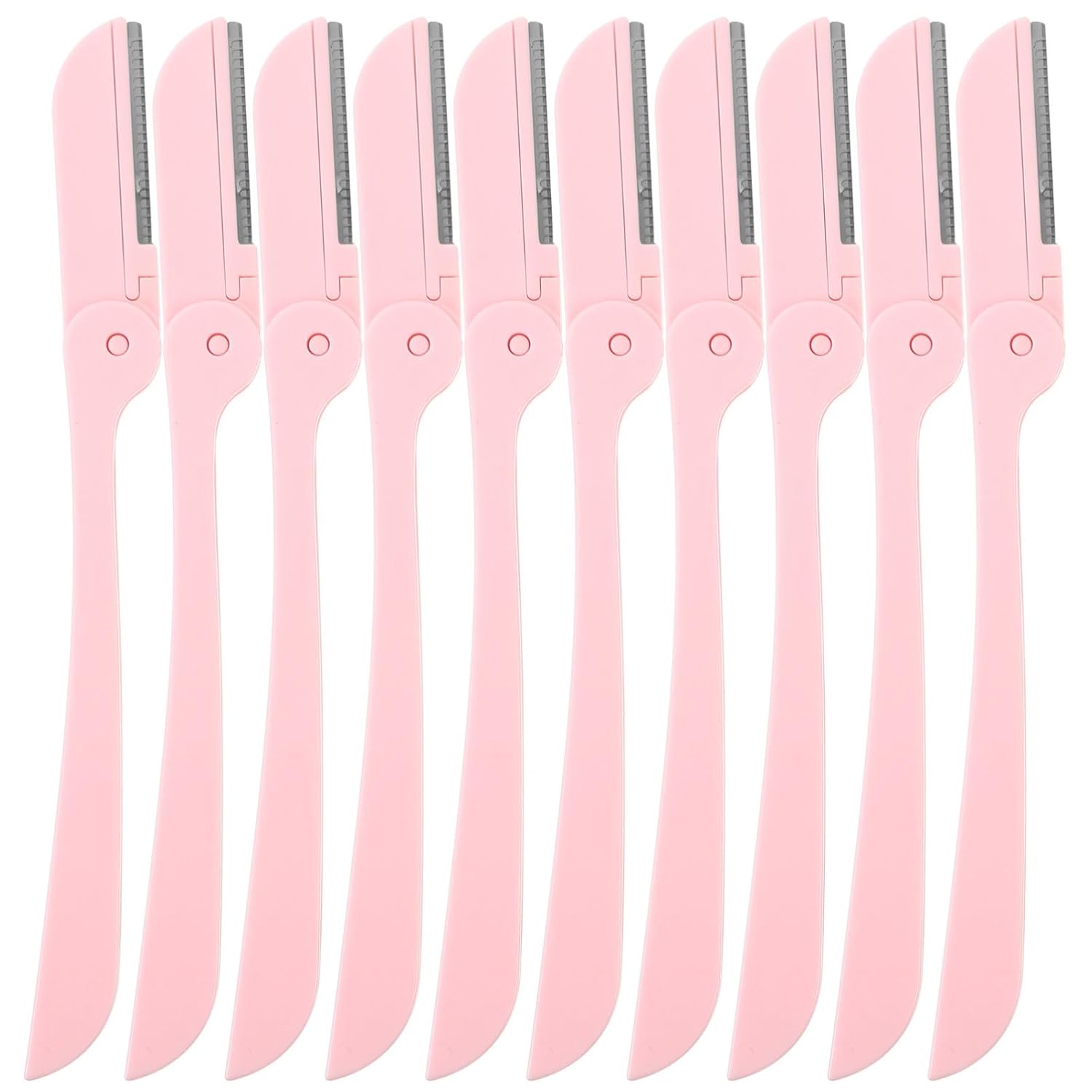 Beaupretty 10pcs Foldable Eyebrow Razors for Women Stainless Steel Trimmers Protective Design for Safe Shaving Compact Makeup Tools