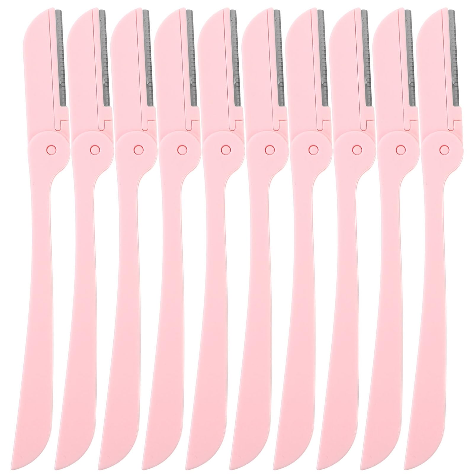 Beaupretty 10pcs Foldable Eyebrow Razors for Women Stainless Steel Trimmers Protective Design for Safe Shaving Compact Makeup Tools