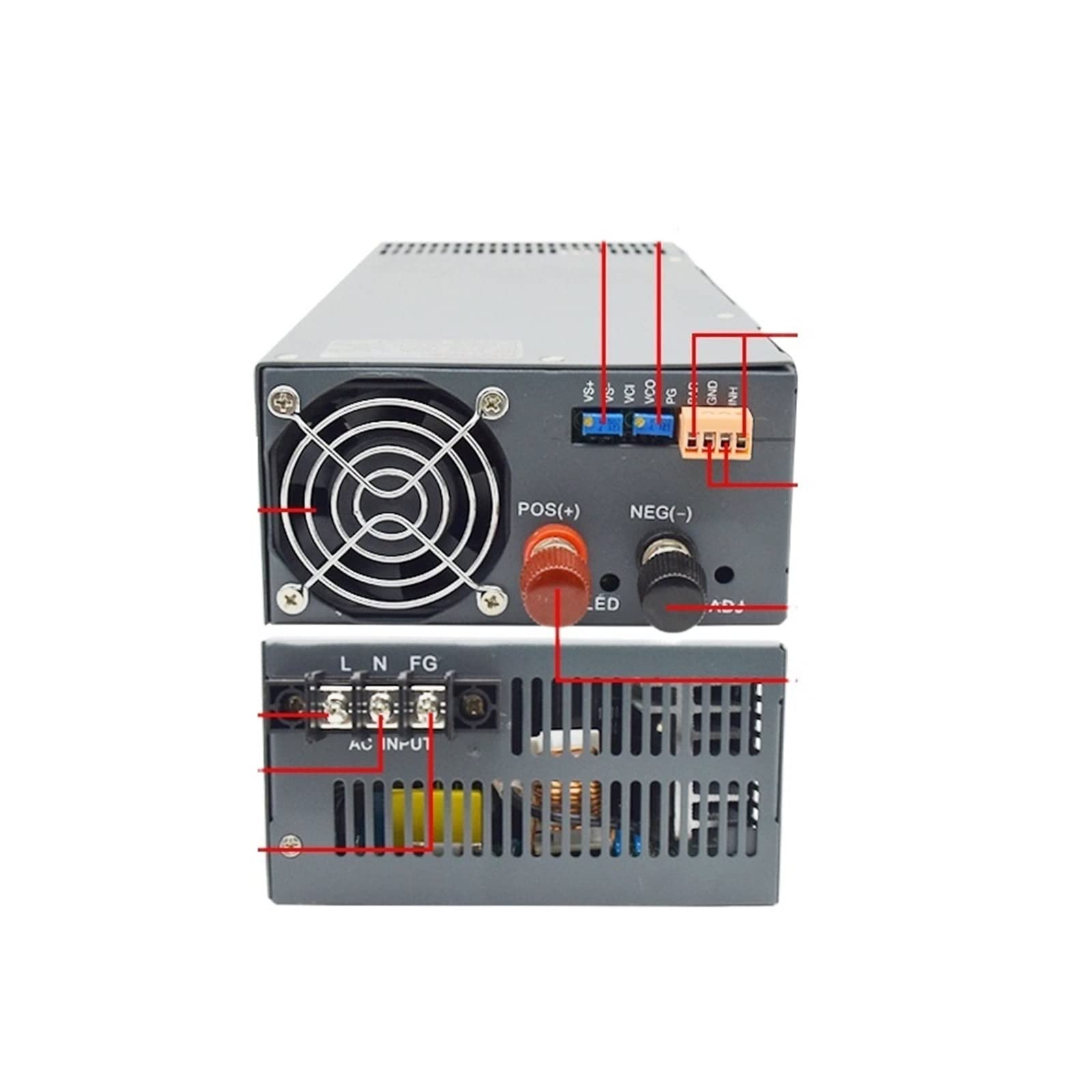 Zasilacz impulsowy DC High Power AC110V do 12V/24V/36V/48V/S-1500W do lamp taśmowych Transformator napięcia