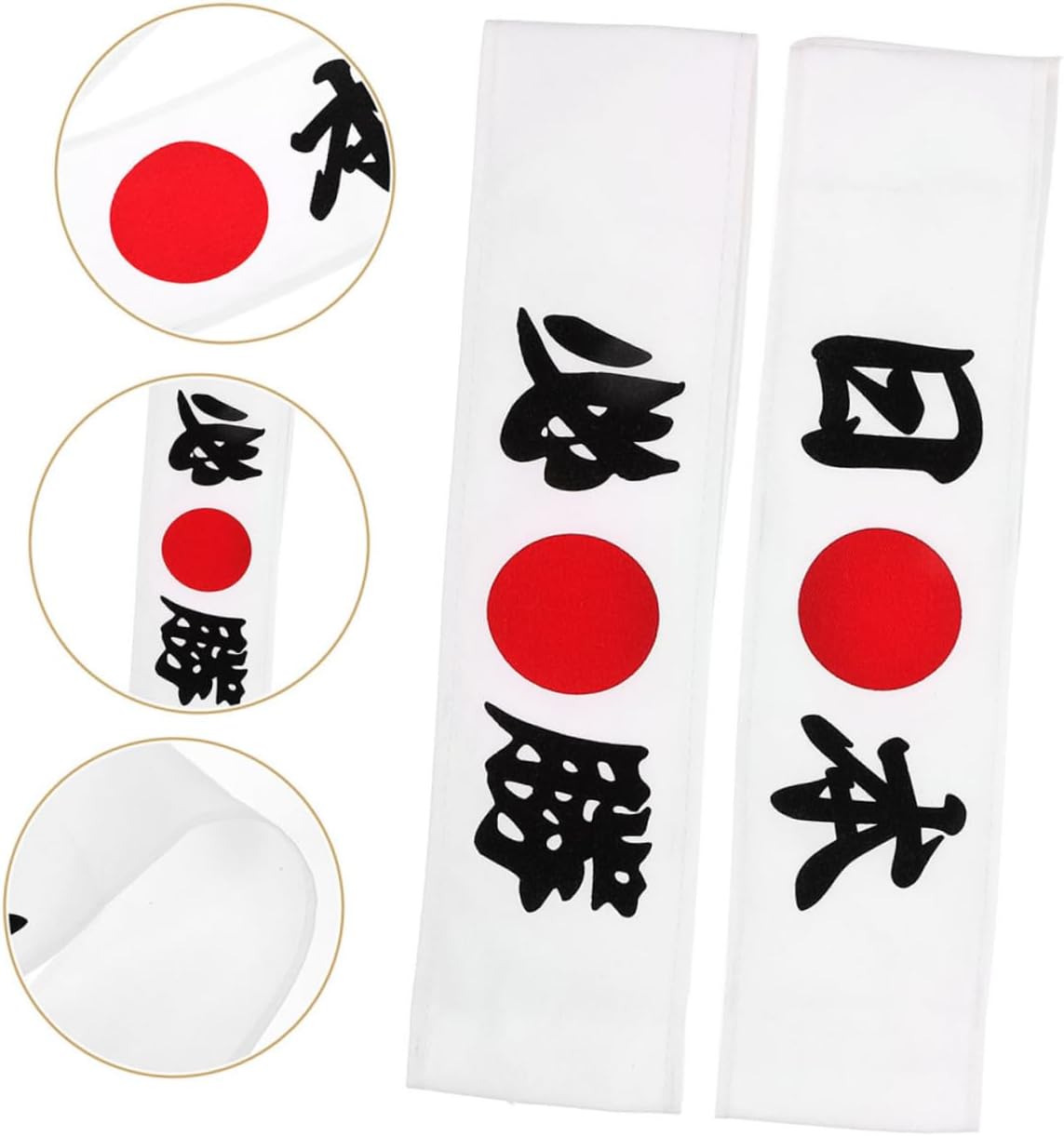 Samurai Headband Set 4pcs Japanese Chef Hachimaki Non-Slip Ninja Hair Accessories for Cooking Sports and Cosplay