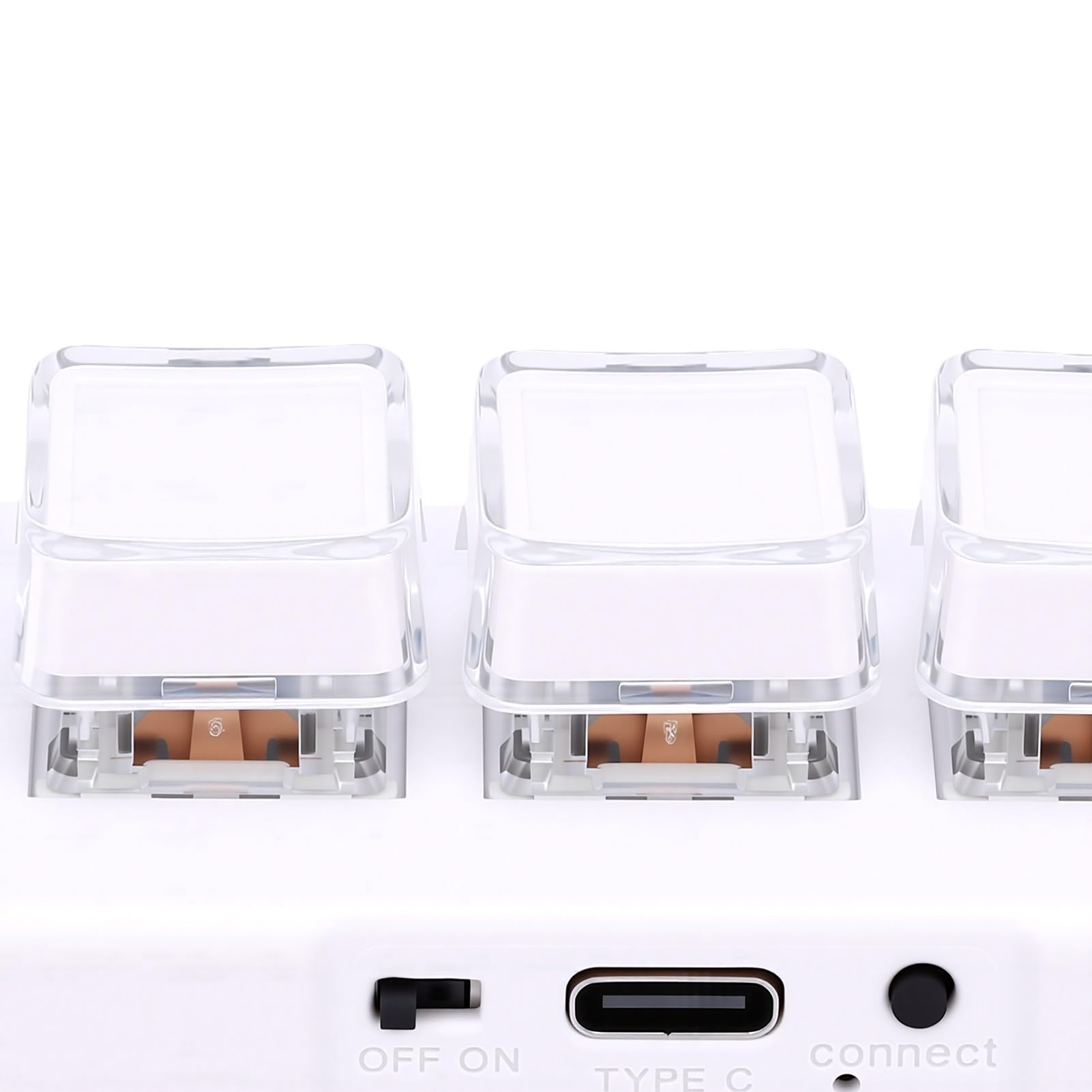 Cryfokt Tastierino Programmabile con 3 Tasti, con Connessione Cablata 2.4G Bluetooth 3 Modalità, Tastiera Meccanica Macro per Computer Portatile Desktop (WHITE)