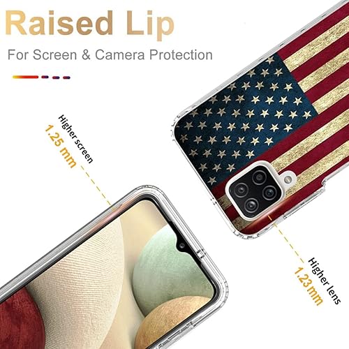 Miniatura 2 de Funda para Galaxy A12/A12 5G/Galaxy M12 A125U con protector de pantalla de vidrio templado, cuerpo completo, a prueba de golpes, lindo patrón de