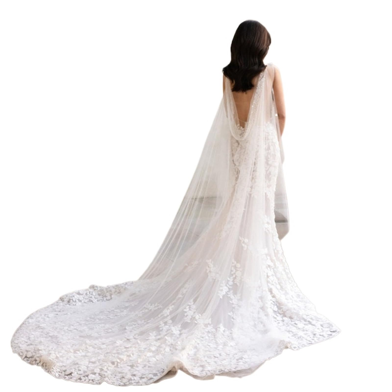 AMZBNEIDI Tulle Bridal Shawl