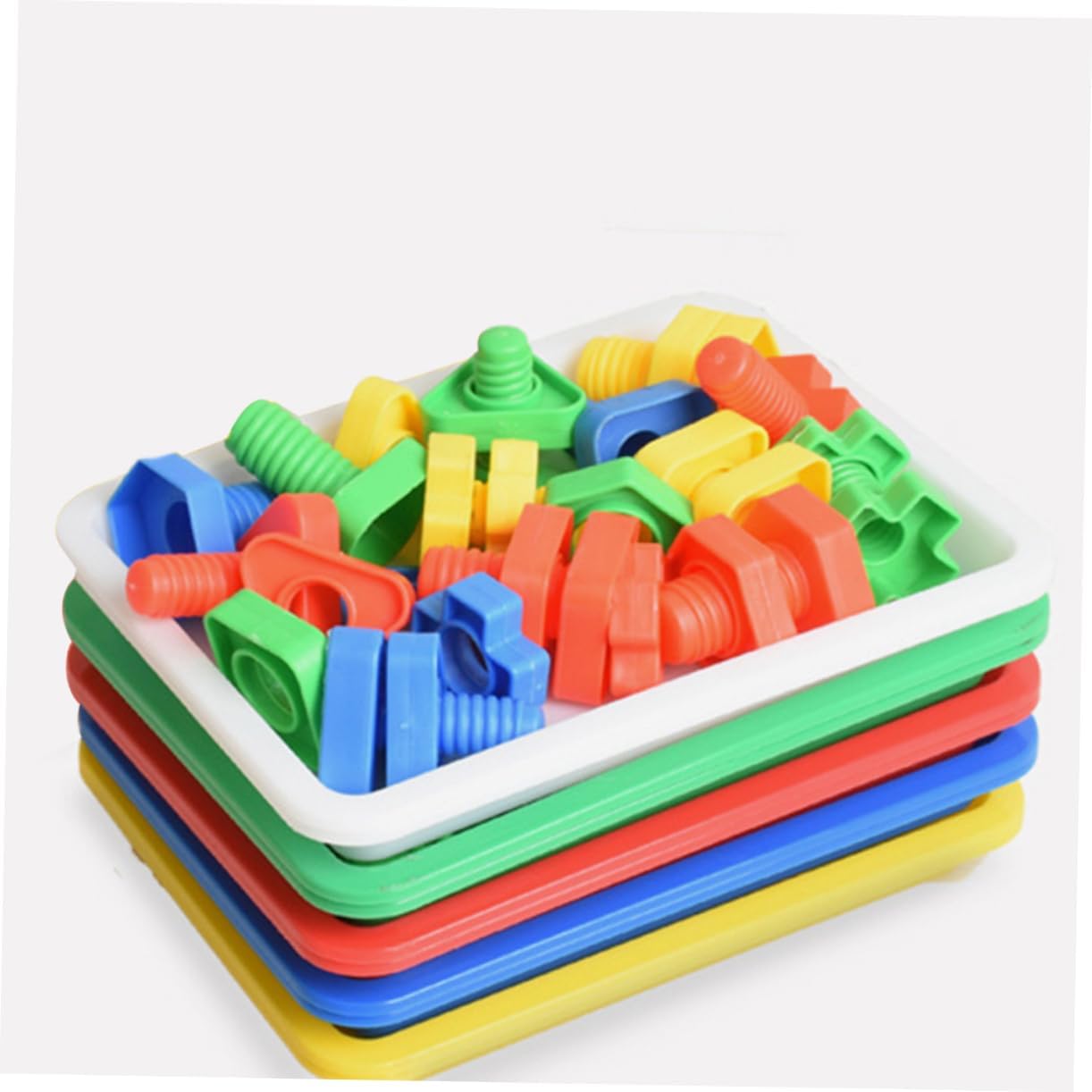 Uonlytech 10pcs Plastic Crafts Tray Stackable Art Organizer for Projects Multi-Purpose Activity Trays for Beads Painting and Craft Storage