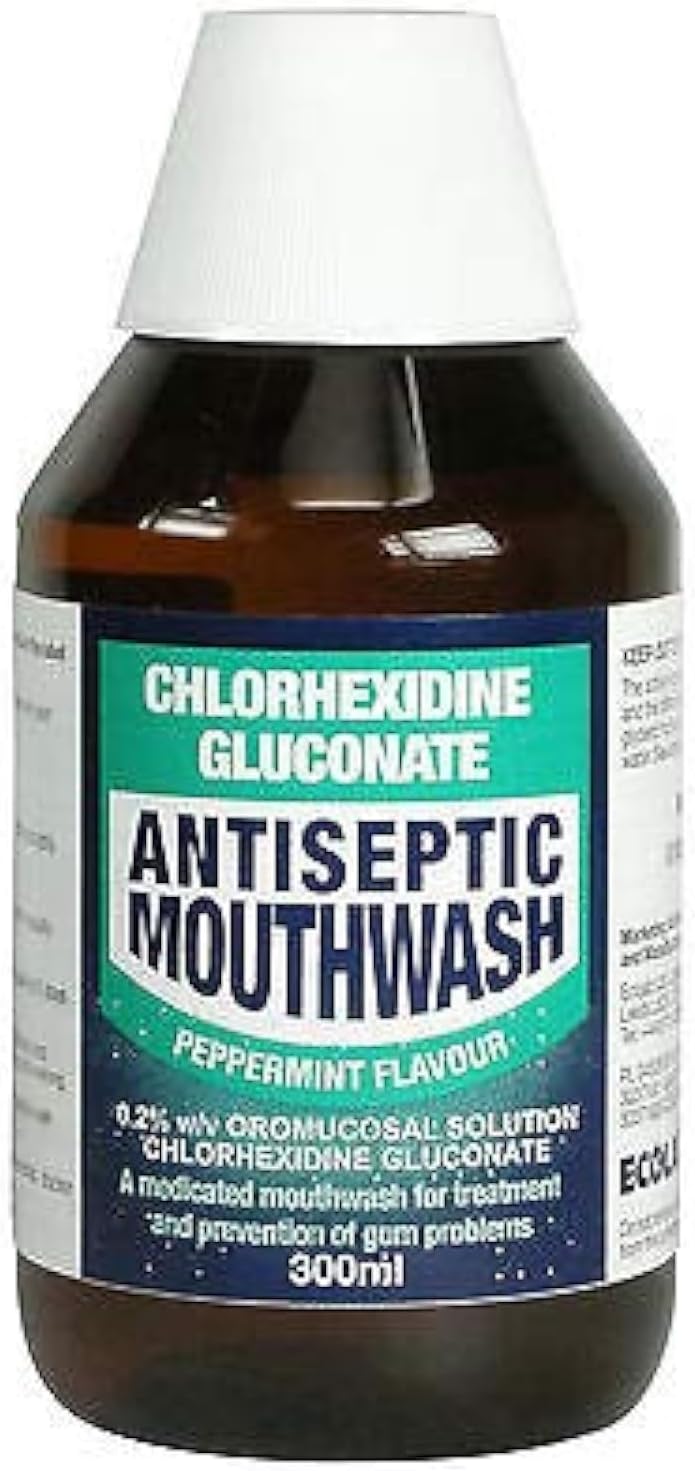 Ecolab Chlorhexidine Antiseptic Mouthwash, Peppermint Flavour, 300ml