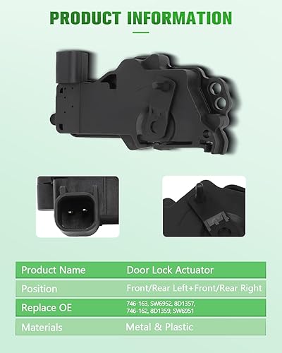 Miniatura 5 de SCITOO Actuadores de cerradura de puerta eléctricos de repuesto para Ford Taurus 2008-2009 para Ford Taurus, 2008-2009 para Ford Taurus X, 2003-2005