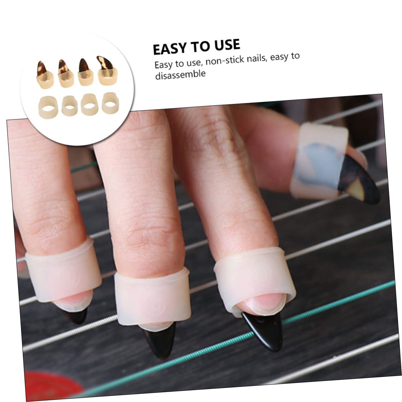 ibasenice 4stücke Silicone Guzheng Nail Protectors Einstellbare Fingerabdeckungen Für Guzheng-spieler Teiliges Für Jugendliche Jahre Sicher Und Langlebig Inklusive Zusätzlichen Nägeln