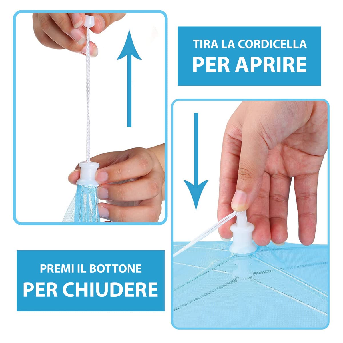 Coprivivande a Rete Pieghevole Anti Insetti, 40x40 cm Cupola Copri Alimenti, Copertura Tenda Ombrello per Cibi Protezione per Barbecue Picnic Contro Zanzare (Verde)