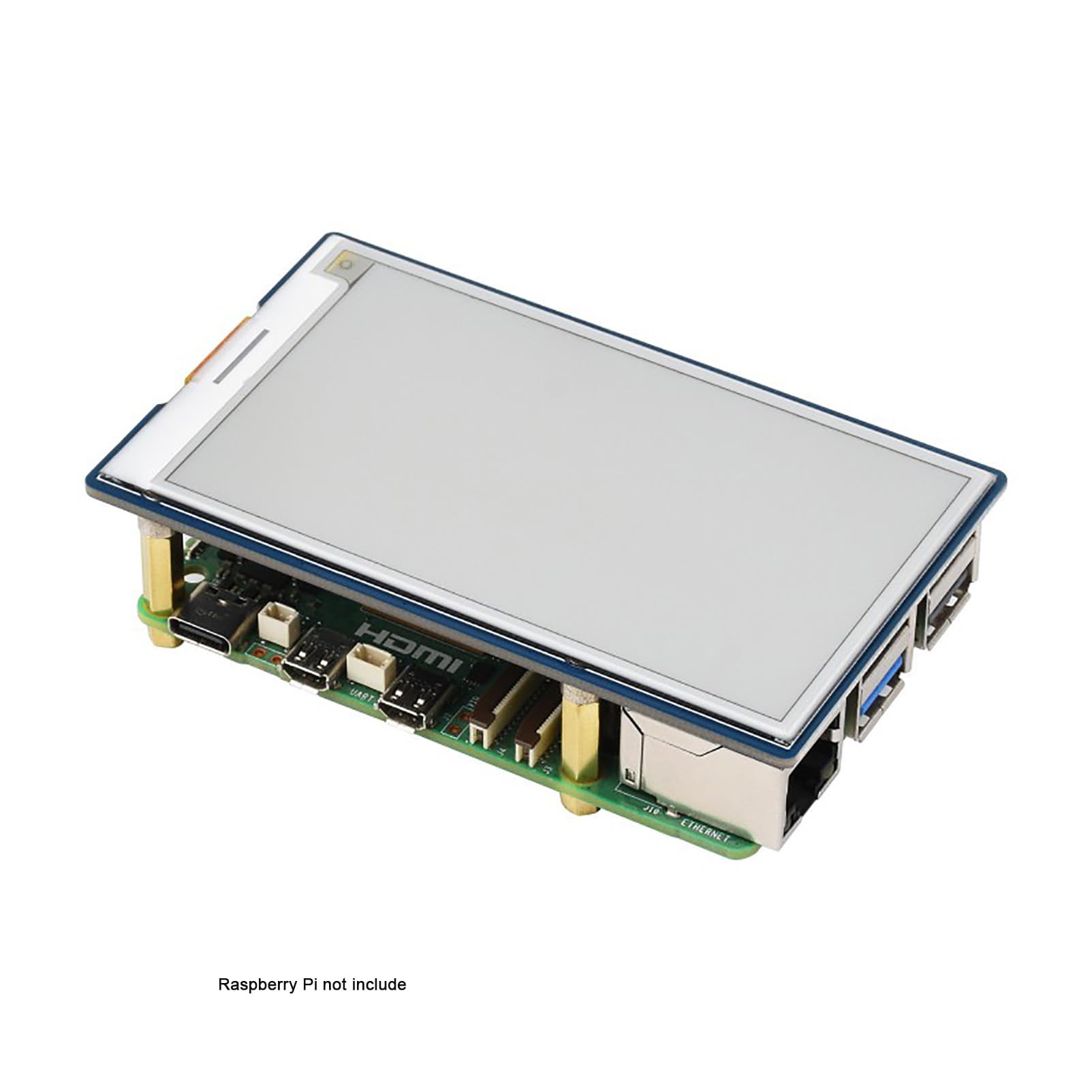 3.7inch e-Paper HAT+ Display (G), E-Ink Screen, 416x240 Resolution, Red/Yellow/Black/White, SPI Interface, Compatible with Raspberry Pi, Jetson Nano, Arduino, STM32, ESP32