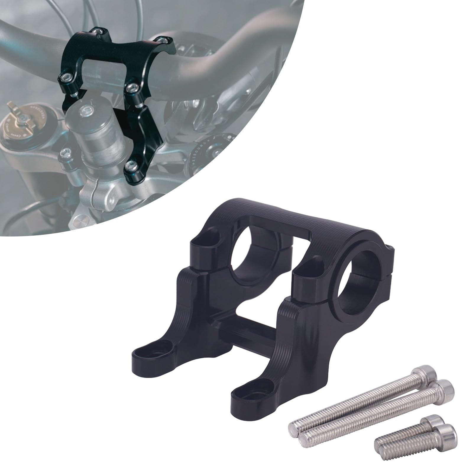 Handlebar Riser Stem Mount for Surron,15MM Height CNC Handle Bar Riser for Dirt Bike Sur Ron Light Bee S/Light Bee X/Sting R/L1E/X260/X160 - Black