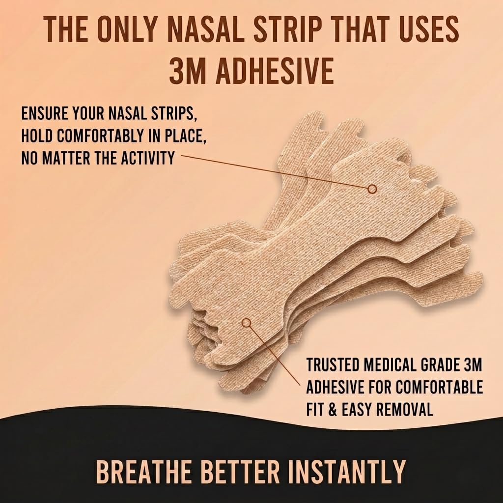 DOLTAS Nasal Strips for Better Breathing & Snoring Relief | Instantly Relieves Nasal Congestion | Improve Oxygen Intake | Strong Hold, Sweat-Resistant & Skin Safe | Enhances Sleep & Athletic Performance | 30 Patches (Beige) — Amazon image 2