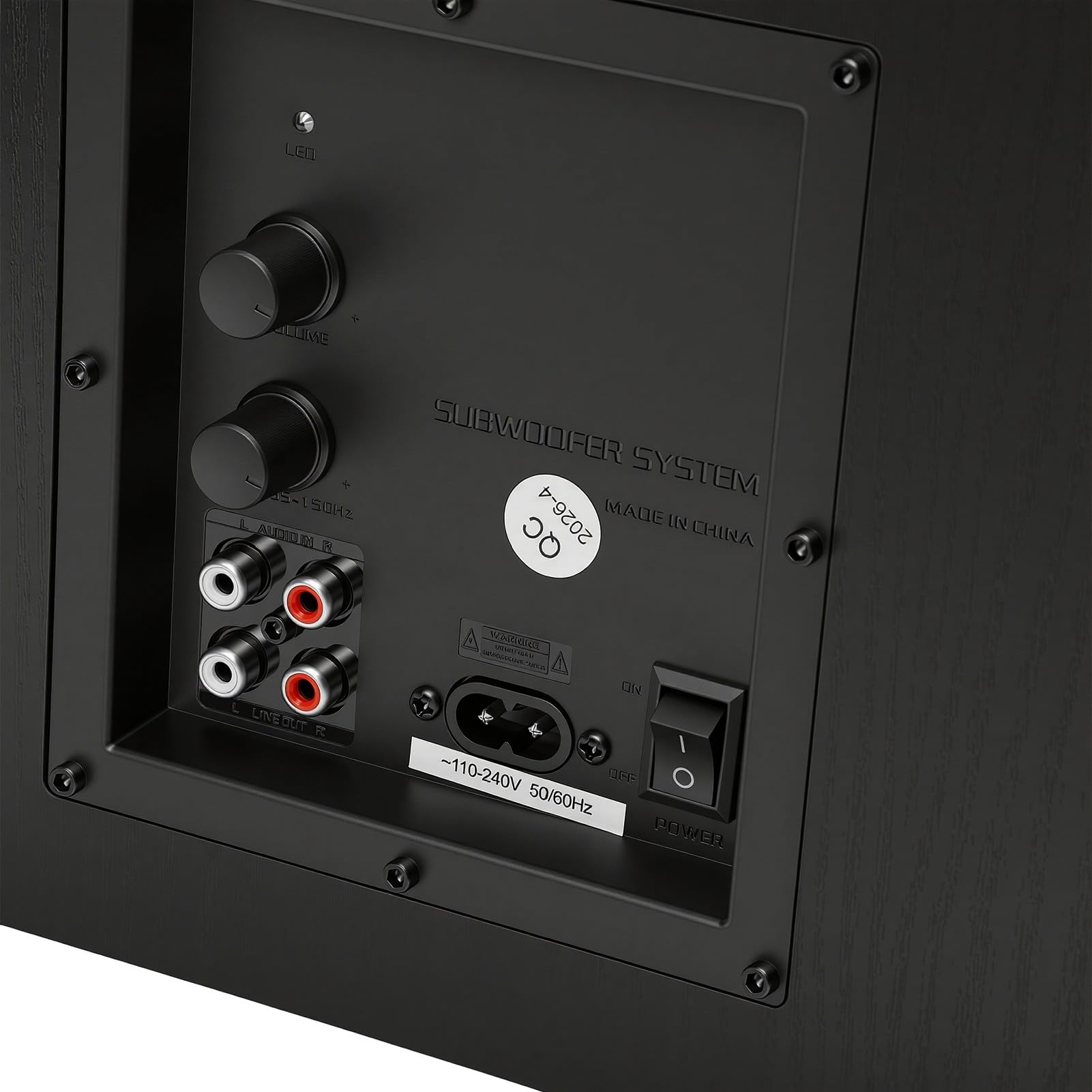 Cuifati Subwoofer Alimentato da 6,5 ​​pollici 100 W RMS Bassi Profondi | Bassa Frequenza HiFi, Impedenza 4Ω, Cabinet in Fibra di Legno Sintetica, Uso Home Theater, Suono di Gioco Coinvolgente