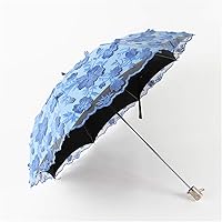 Vista 134 de Honeystore Sombrilla bordada con flor 3D plegable UV con encaje clásico