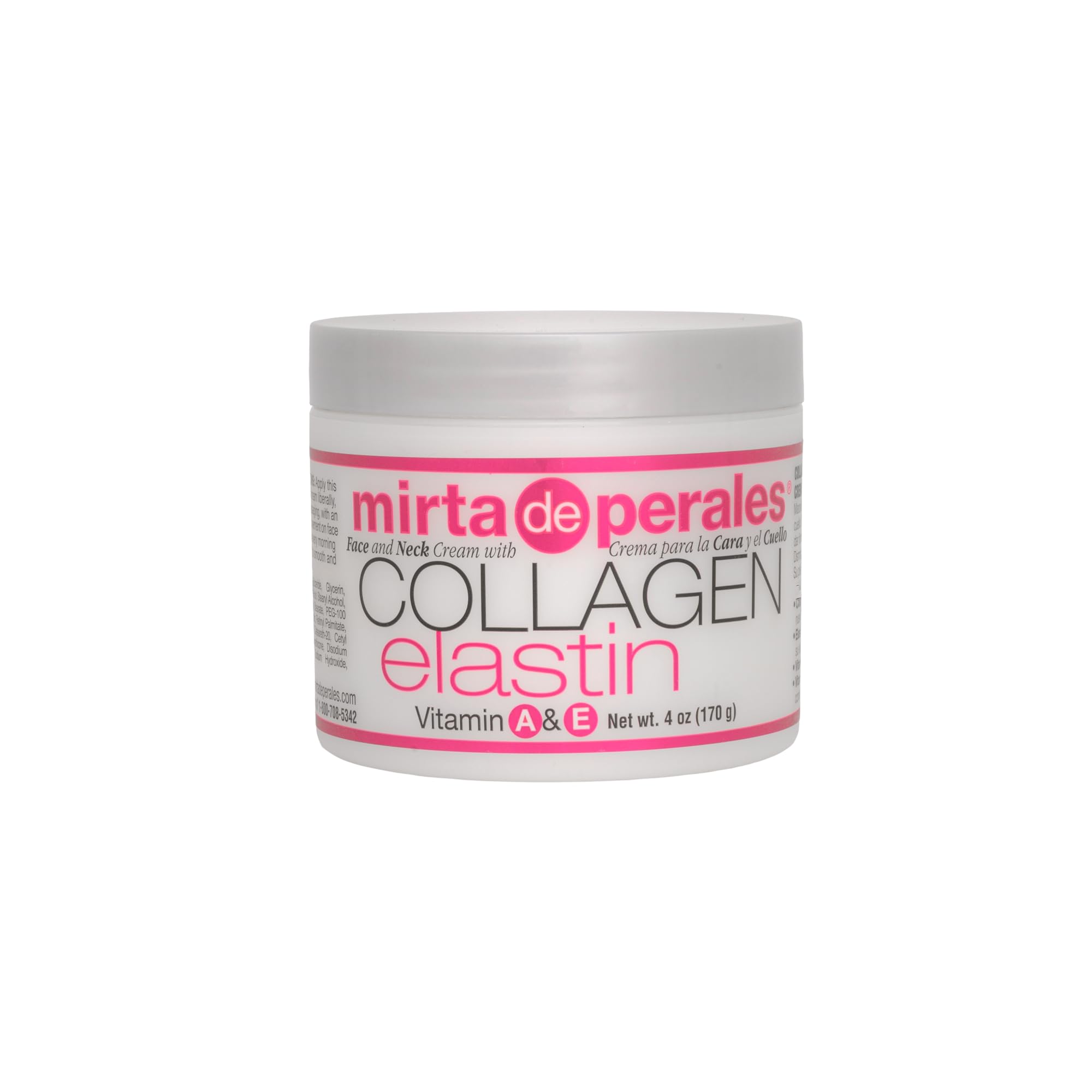 Mirta De Perales Collagen Elastin Face & Neck Cream with Vitamins A & E | Hydrating Anti-Aging Moisturizer for Firmness, Elasticity, Fine Lines & Wrinkles | Daily AM/PM Skincare Routine