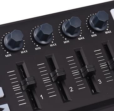 MIDI Controller, Portable Mini 25-Key USB Keyboard and Drum Pad MIDI Controller