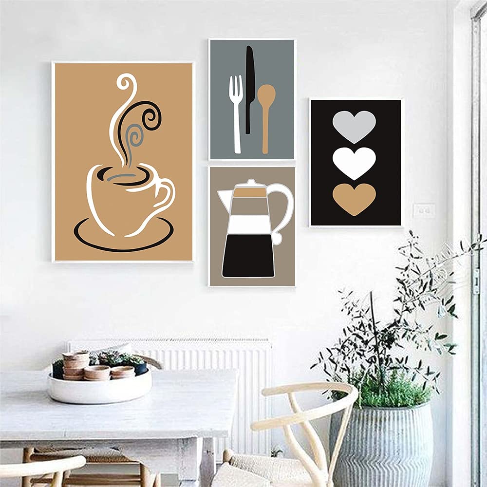 Stampa su tela Cuore di caffè al vapore, decorazione da parete per