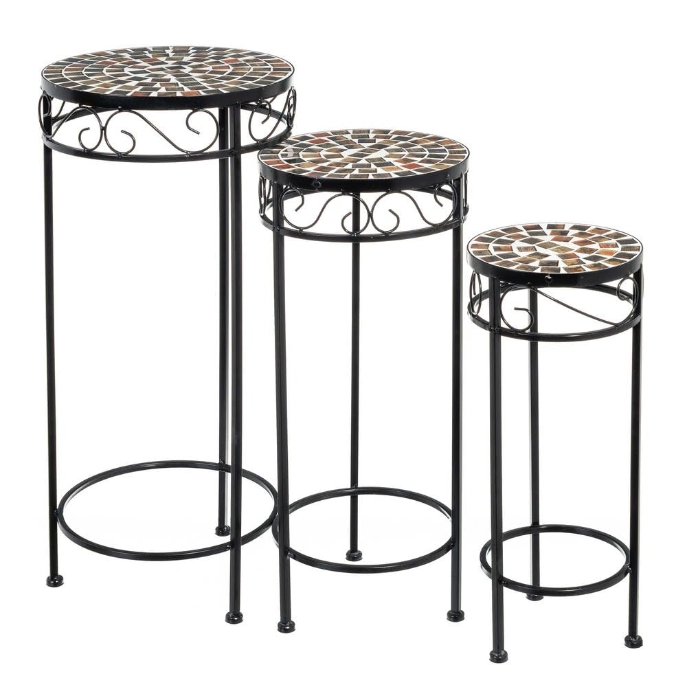 Tables d'appoint en métal noir bout de canapé gigogne salon