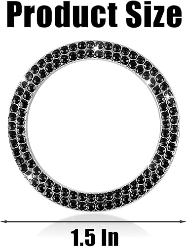 Miniatura 2 de zipelo Anillo de decoración de arranque y parada de motor de automóvil con doble diamantes de imitación, 2 calcomanías para botón de arranque,