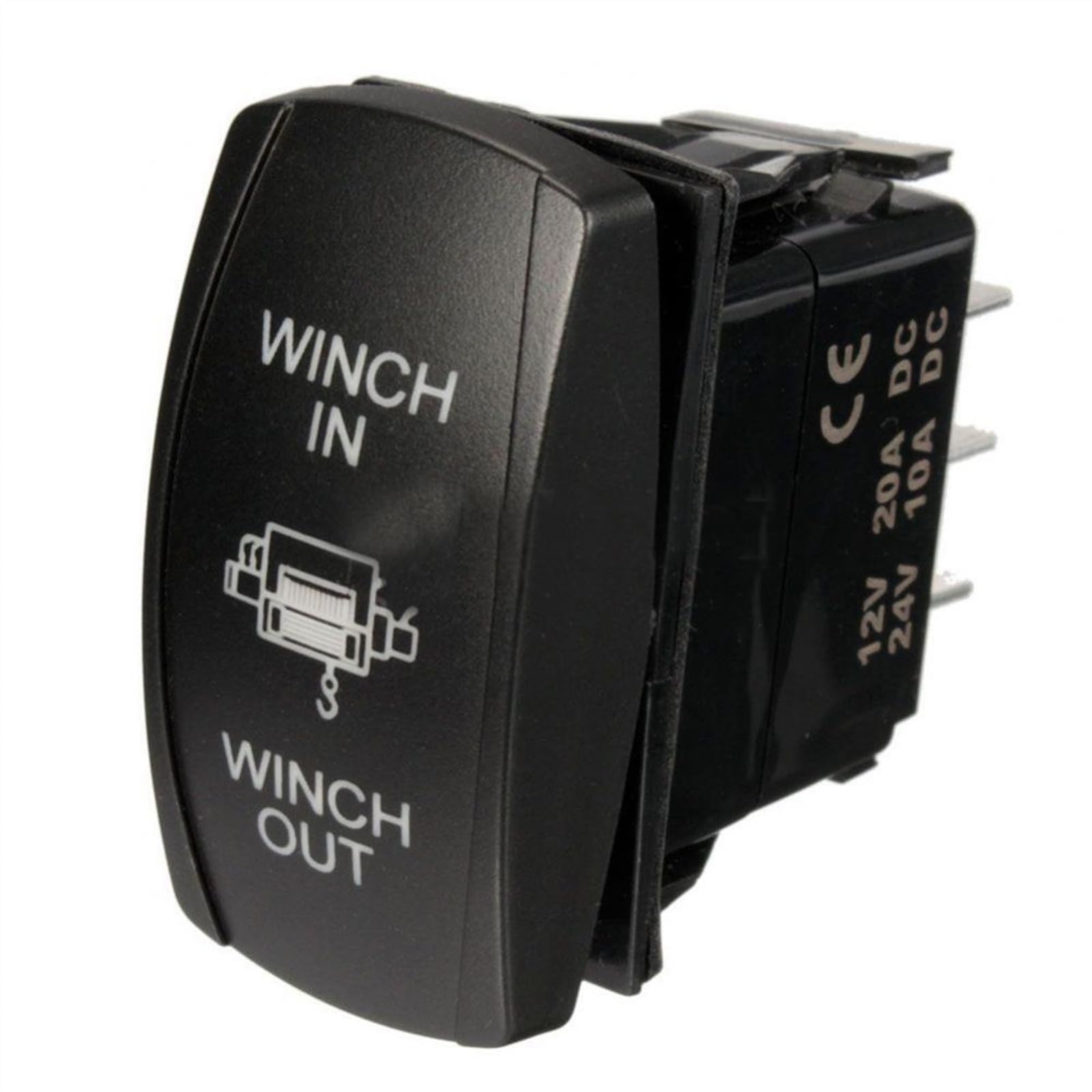 Interrupteur à bascule LED double 7 broches pour voiture, bateau, remorque et yacht, lumière 12 V, entrée et sortie du treuil