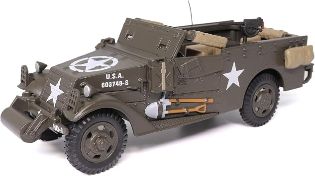 Motor city classics 143 Scale Military Diecast Collectible | White M3 Scout Car | Militaria Diecast Model 24213-43