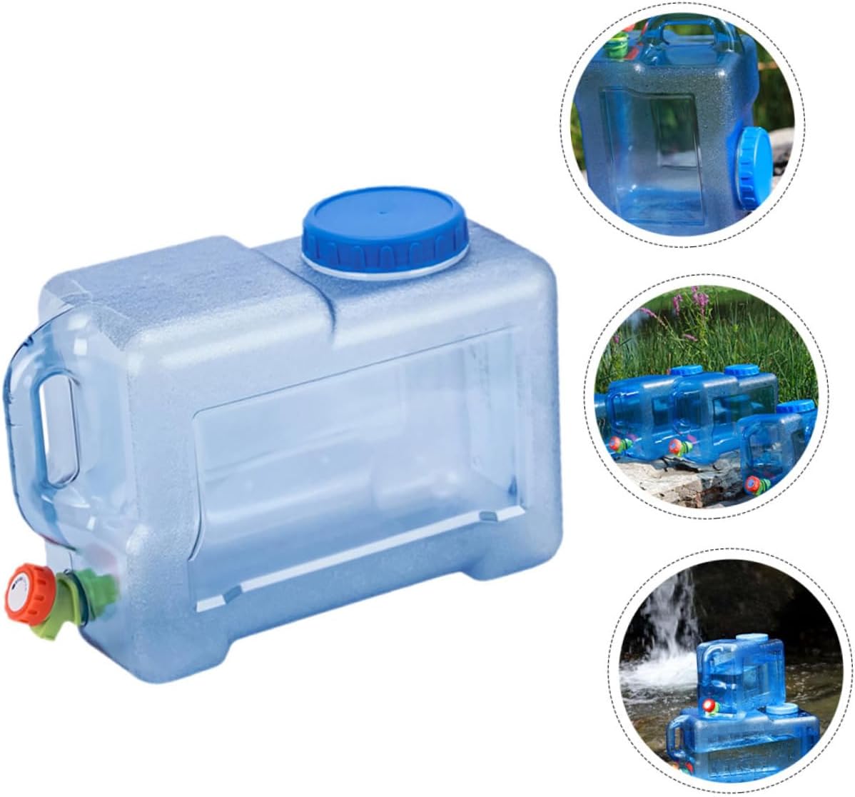 Portable Outdoor Water Bucket 2 Gallon Collapsible Water Container with Handle for Camping Hiking Travel and Bbq Storage Jug