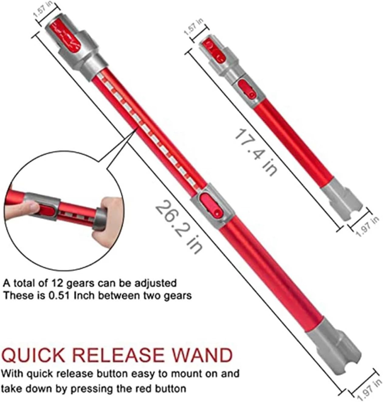 Vacuum Cleaner Extension Rod Replacement，Compatible For Dyson， V7 V8 V10 V11 V15 Handheld Vacuum Cleaner Replacement Accessories