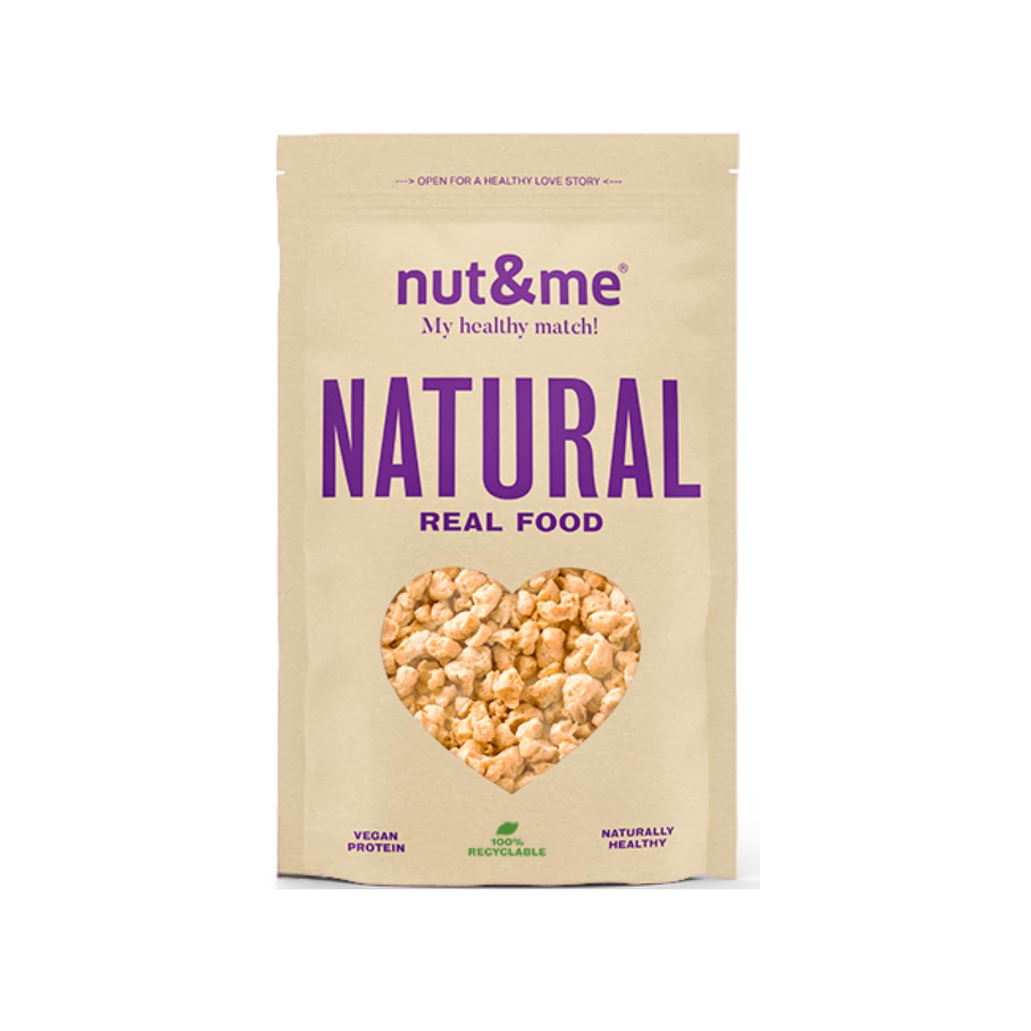Proteína de soja texturizada gruesa 600 gr nut&me | 100% natural | Sustituto de carne | Sin gluten, sin lactosa, sin aditivos | Sin OGM | Keto | Vegano | Pack 3 x 200 gr