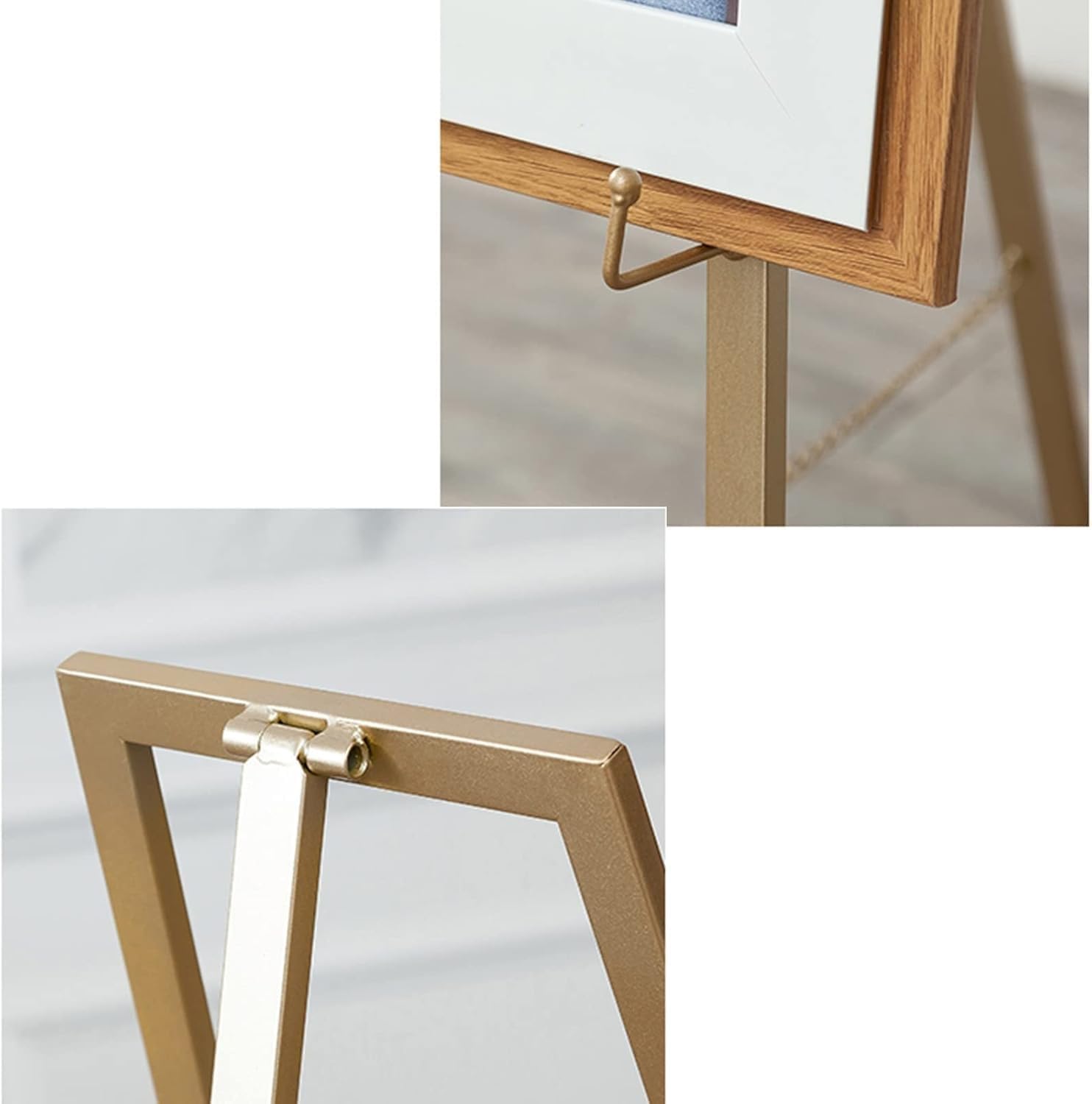 Portable Metal Floor Easel for Adults, Lightweight Professional Art Display Stand, Adjustable Height 120/150cm, Perfect for Painting, Gold Finish, Foldable Design
