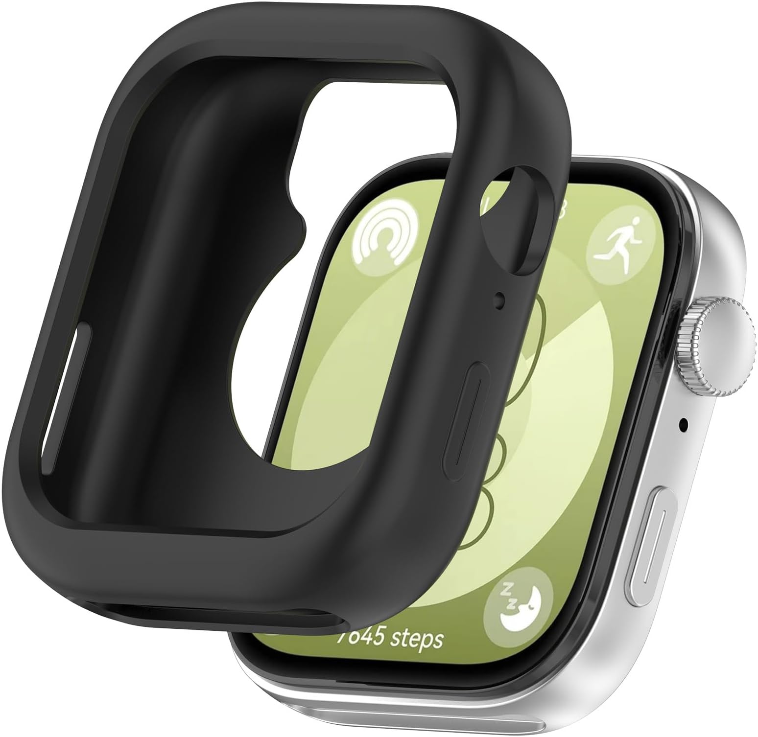 Replacement Smartwatch Protective Case Cover Compatible with Huawei Watch Fit 3 Silicone Shell Anti Drop Watch Accessories(Black)