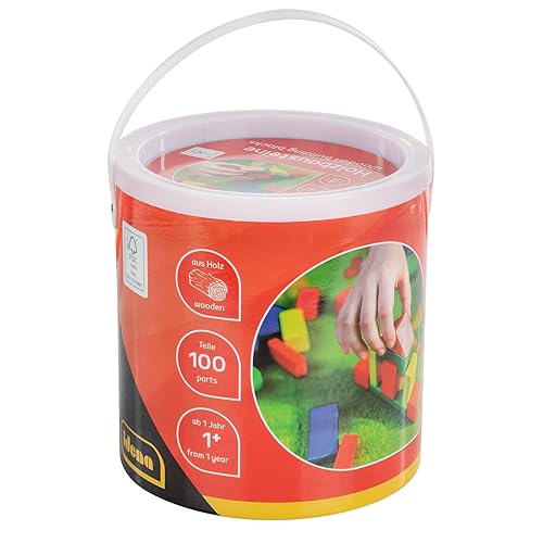 Idena 40030 Lot de 100 Blocs de Construction en Bois
