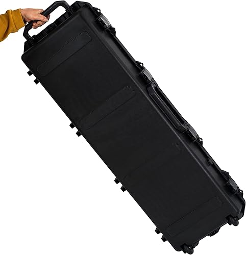 Miniatura 2 de MEIJIA Funda rígida portátil para rifle impermeable para todo tipo de clima, con ruedas, ajuste personalizable con espuma insertada, diseño ligero,