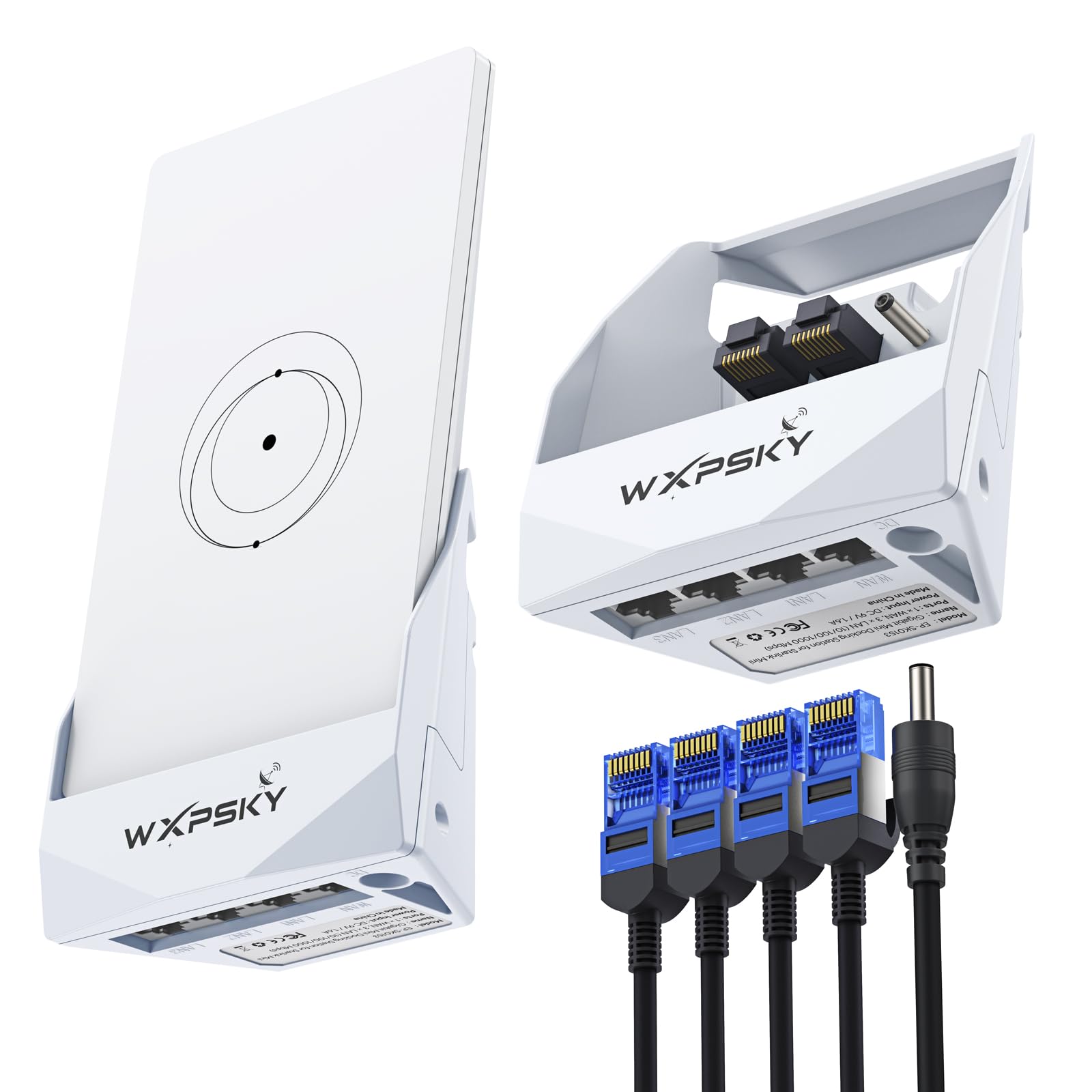 Starlink - Mini adattatore Ethernet per router, docking station Gigabit con 3 porte LAN, montaggio a parete e espansione di rete adesiva per casa, camper e ufficio, sdoppiatore Internet