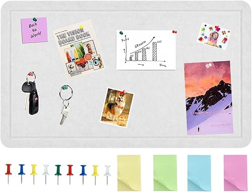 Miniatura 13 de Vuzvuv Barra de corcho negro de 16 x 12 pulgadas con 20 pasadores, tiras autoadhesivas para tablón de anuncios que no dañan la pared, tablero