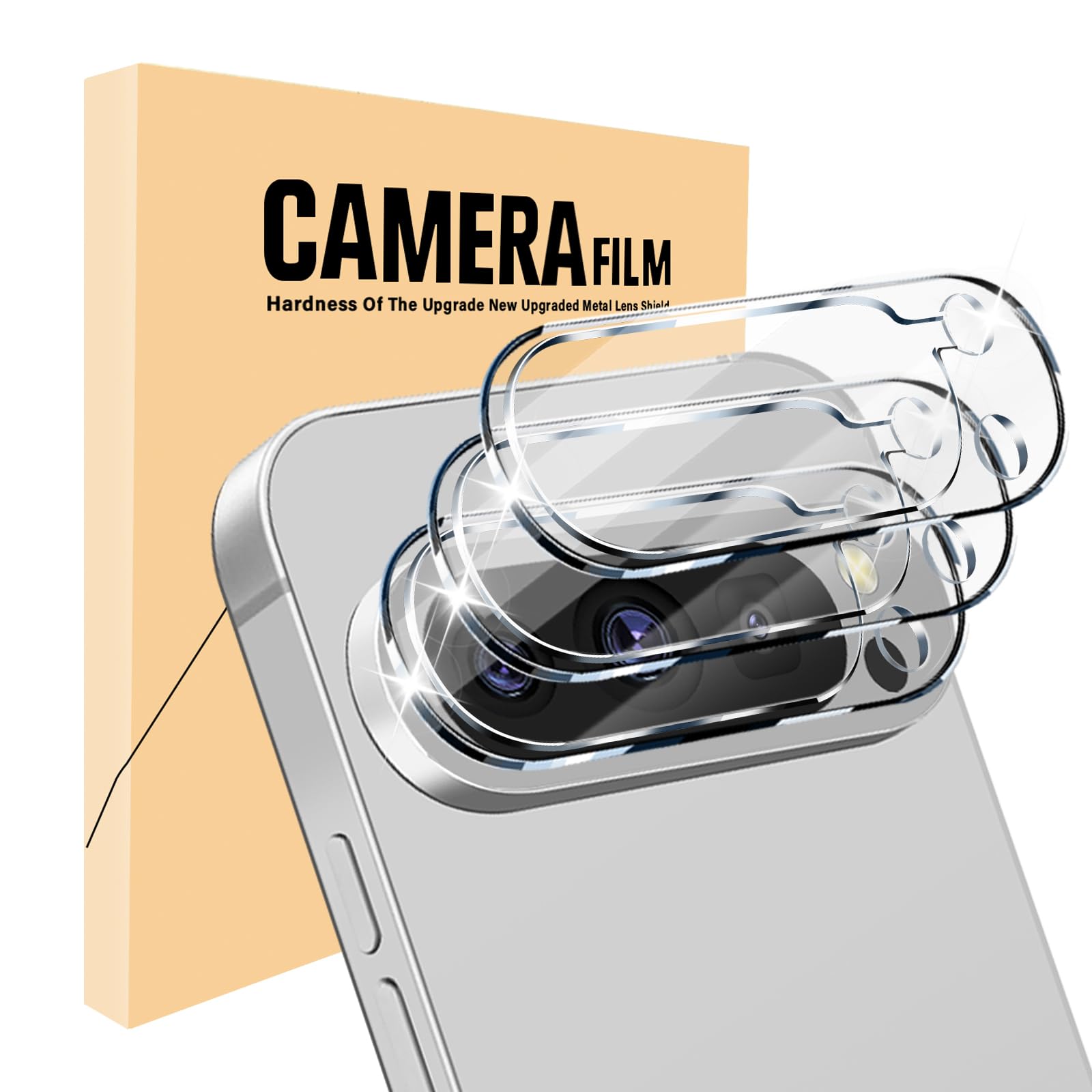 3 Pack for Google Pixel 9 Pro Camera Lens Protector,Tempered Glass 9 Hardness,Anti-Scratch High Definition Camera Screen Protector for Pixel 9 Pro