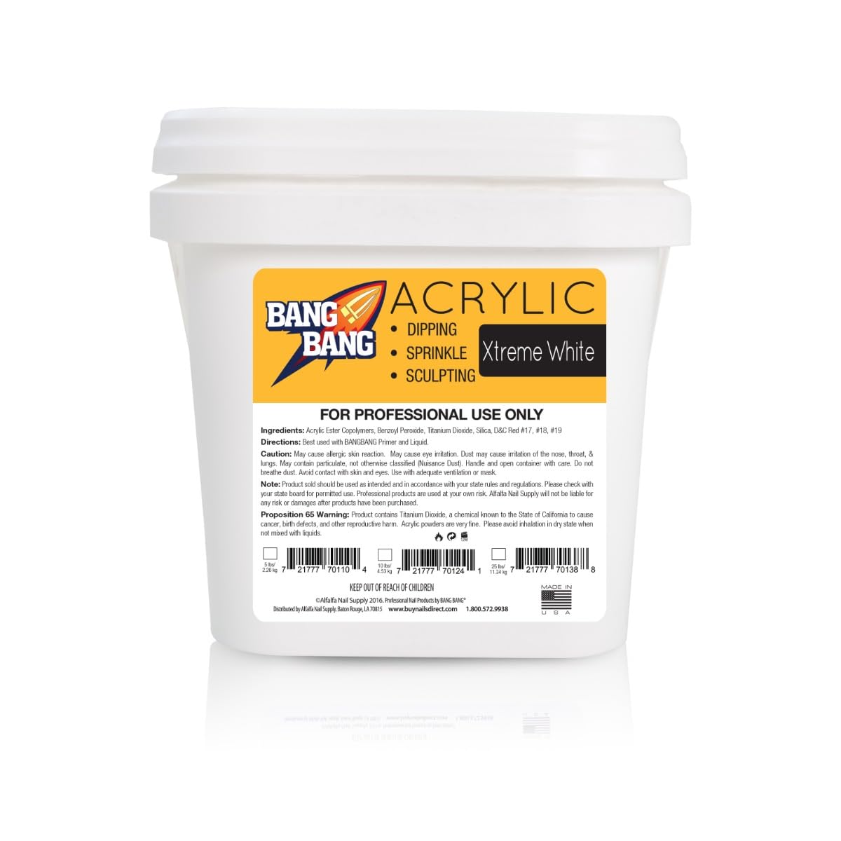 BangBang Acrylic Powder - Xtreme White - 10 lbs