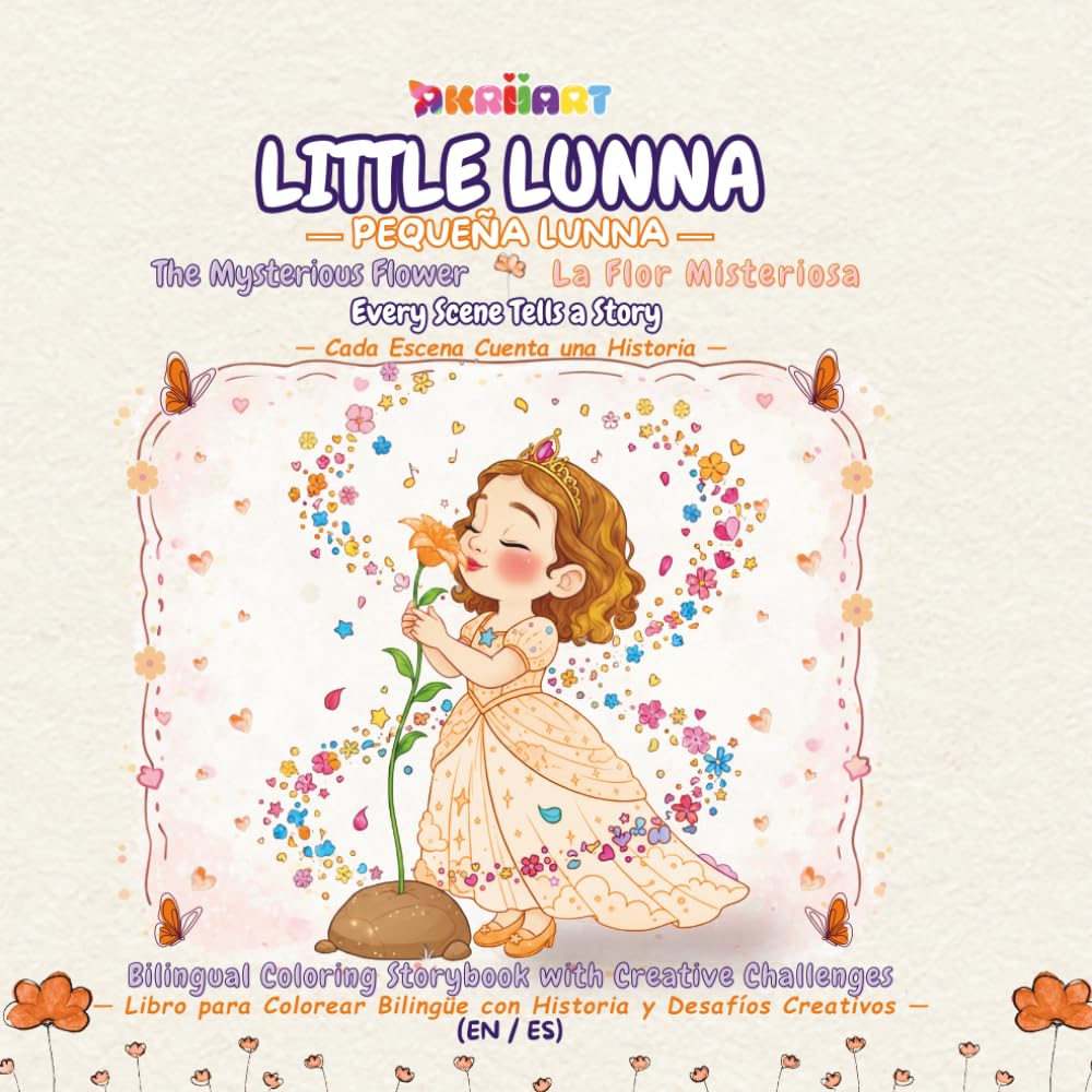 Little Lunna: The Mysterious Flower | Pequeña Lunna: La Flor Misteriosa: A Calm Bilingual Coloring Storybook with Creative Challenges | Un Libro para ... Relajante, con Historia y Desafíos Creativos