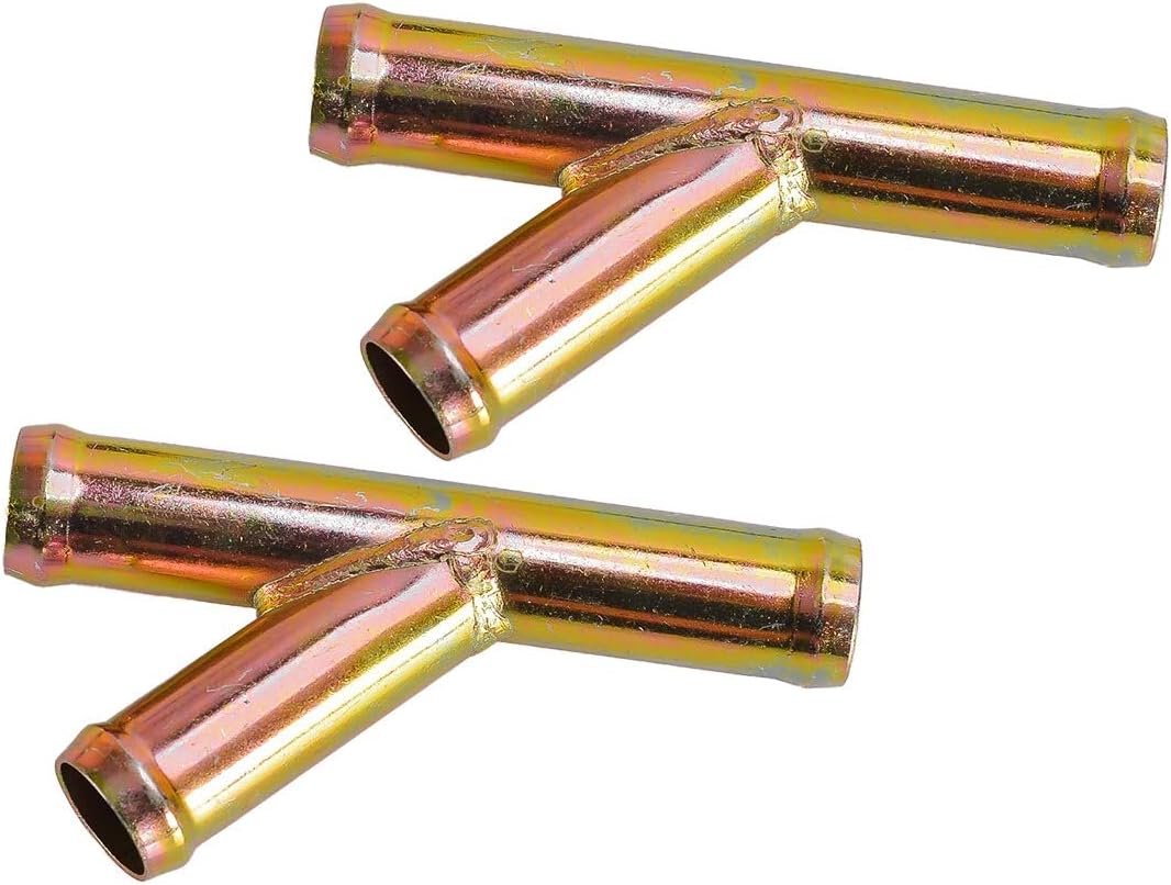 beler 5Pcs 18mm x 18mm x 18mm Y Shape Heater Hose Fitting Coolant Pipe Connector Adapter