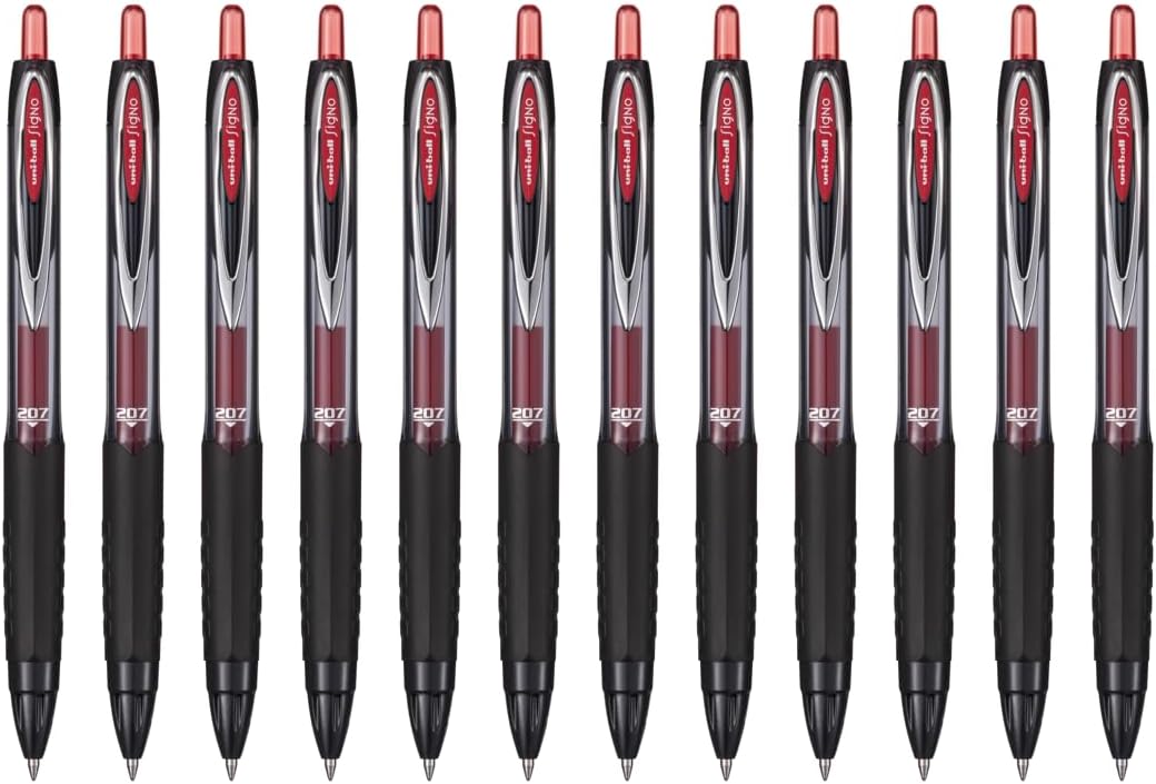Uni-Ball Signo UMN-207E Gel Ink Rollerball Pen Red 0.7mm Box of 12
