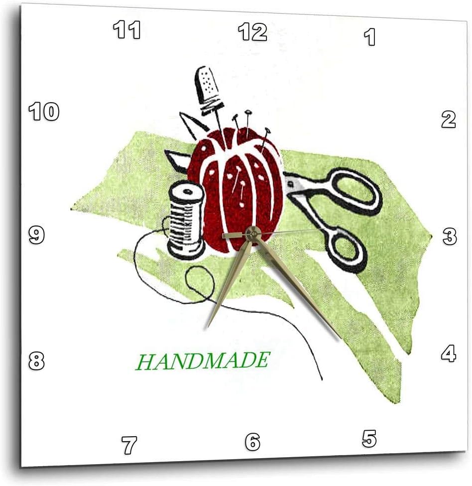 3dRose DPP_50896_1 Hand Sewing Wall Clock, 10 by 10"