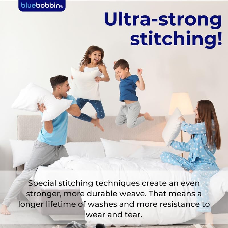 Miniatura 8 de Juego de sábanas de 4 piezas, 100% algodón egipcio de 1000 hilos, bolsillo profundo de 18 pulgadas, suave, colección de ropa de cama de hotel de