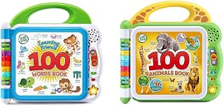 LeapFrog Learning Friends 100 Words Book & 100 Animals Book Bundle - Green Interactive Learning Set