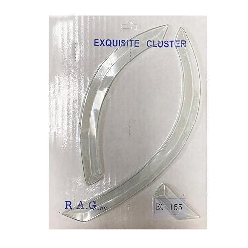 Miniatura 2 de 10" x 4-1/2" exquisito cristal transparente religioso peces biselado racimo EC155