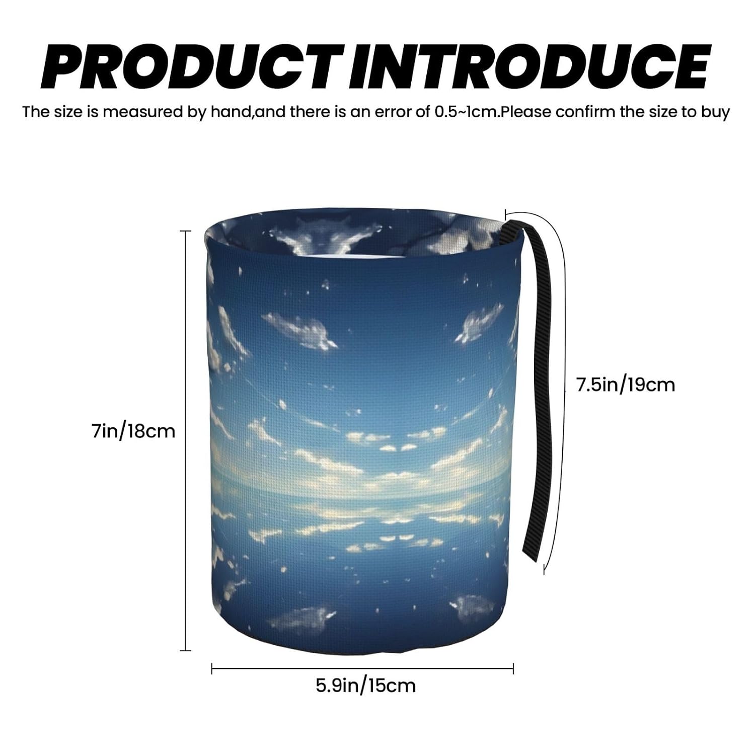 Blue Sky and White Clouds Car Trash can, Hanging Foldable car Trash can, car Storage Box Accessories, Suitable for Travel SUV Truck Sedan image 3