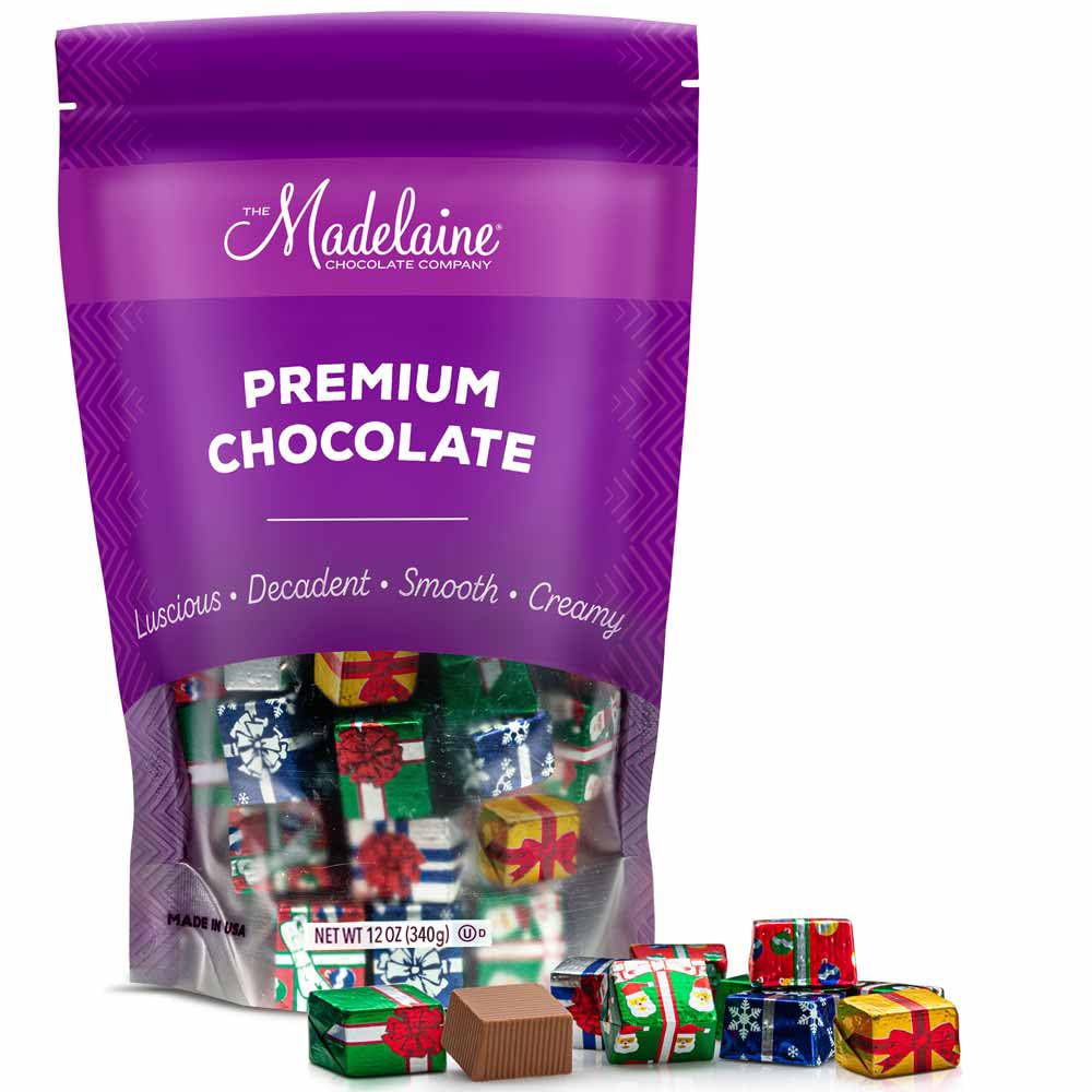 Madelaine Milk Chocolate Christmas Presents – Individually Wrapped Holiday Chocolates for Kids – Christmas Candy Stocking Stuffers & Holiday Gift Basket Treats – 12 oz Bag (Approx. 36 Pieces)