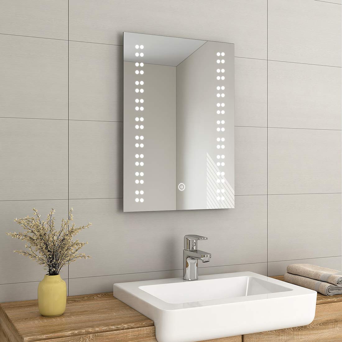 Buy EMKE 500 x 700mm Illuminated LED Bathroom Mirror AntiFog LED