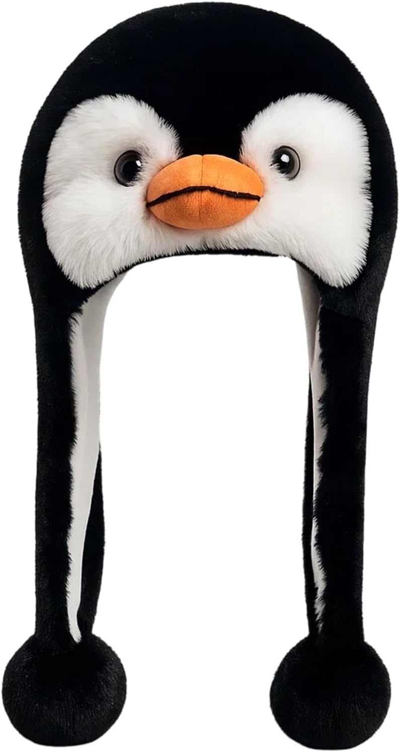 Penguin Hat, Black Penguin Hat, Cute Winter hat for Men and Women, Soft Cotton Design
